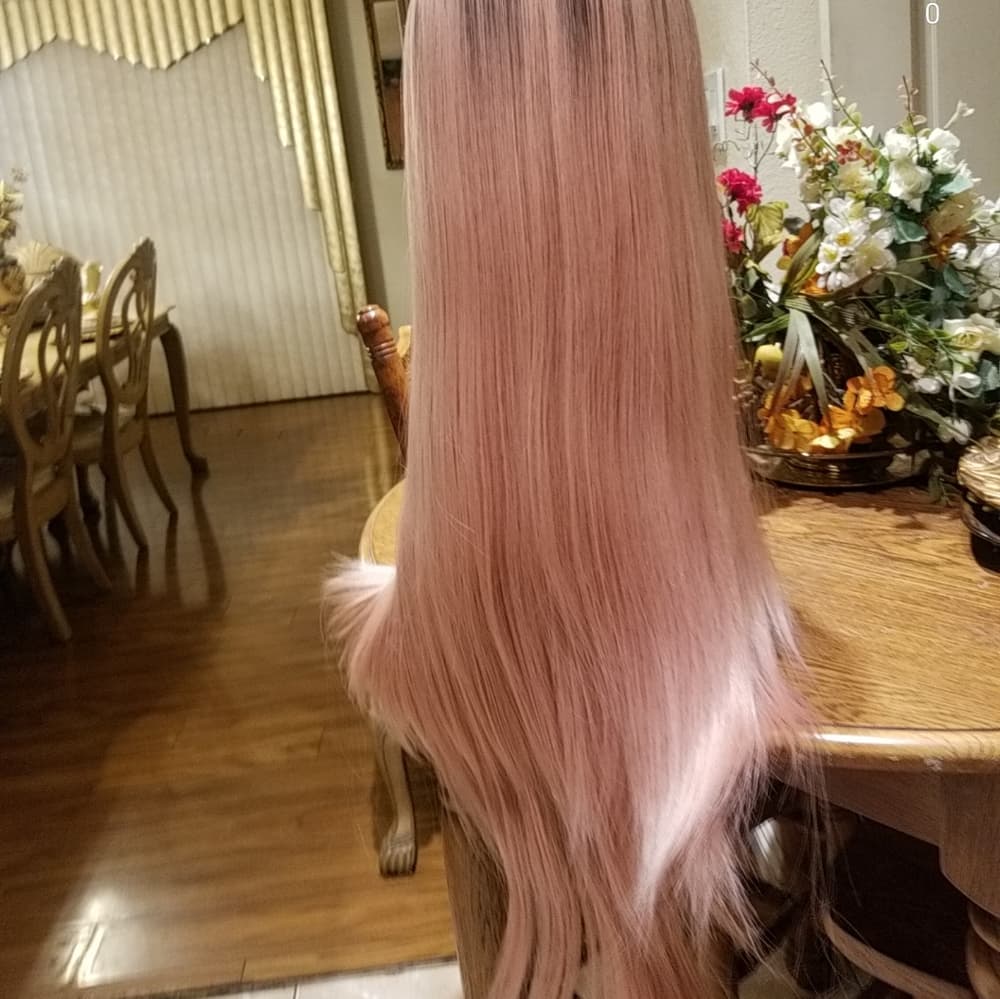 Ombre Pink Lace Front Wig - Thumbnail 5