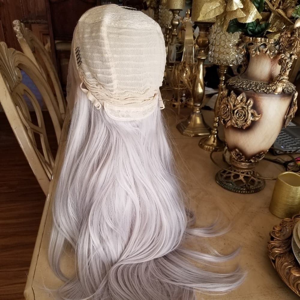 Silver Ash Blonde Lace Front Wig - Thumbnail 4