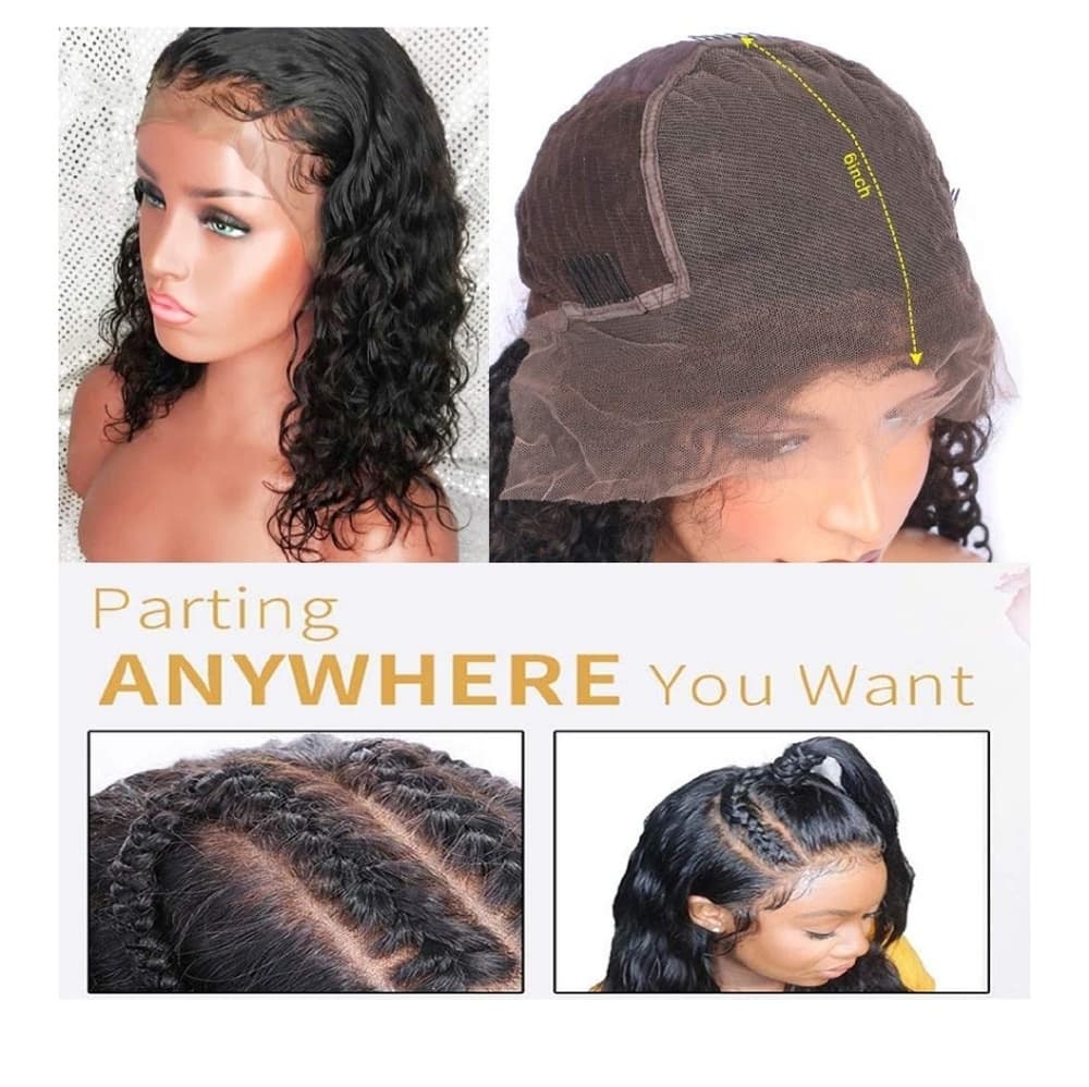 Virgin Human Hair Curly Lace Front Wig - Thumbnail 3