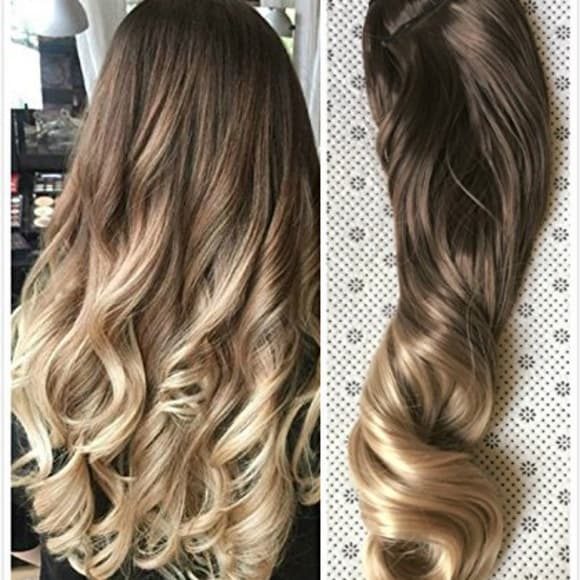 Ombre Blonde Full Head clip in Extension - Thumbnail 6