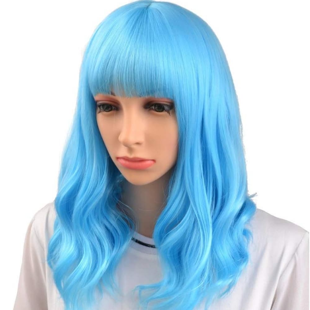 Blue Beauty with Bangs Full Wig