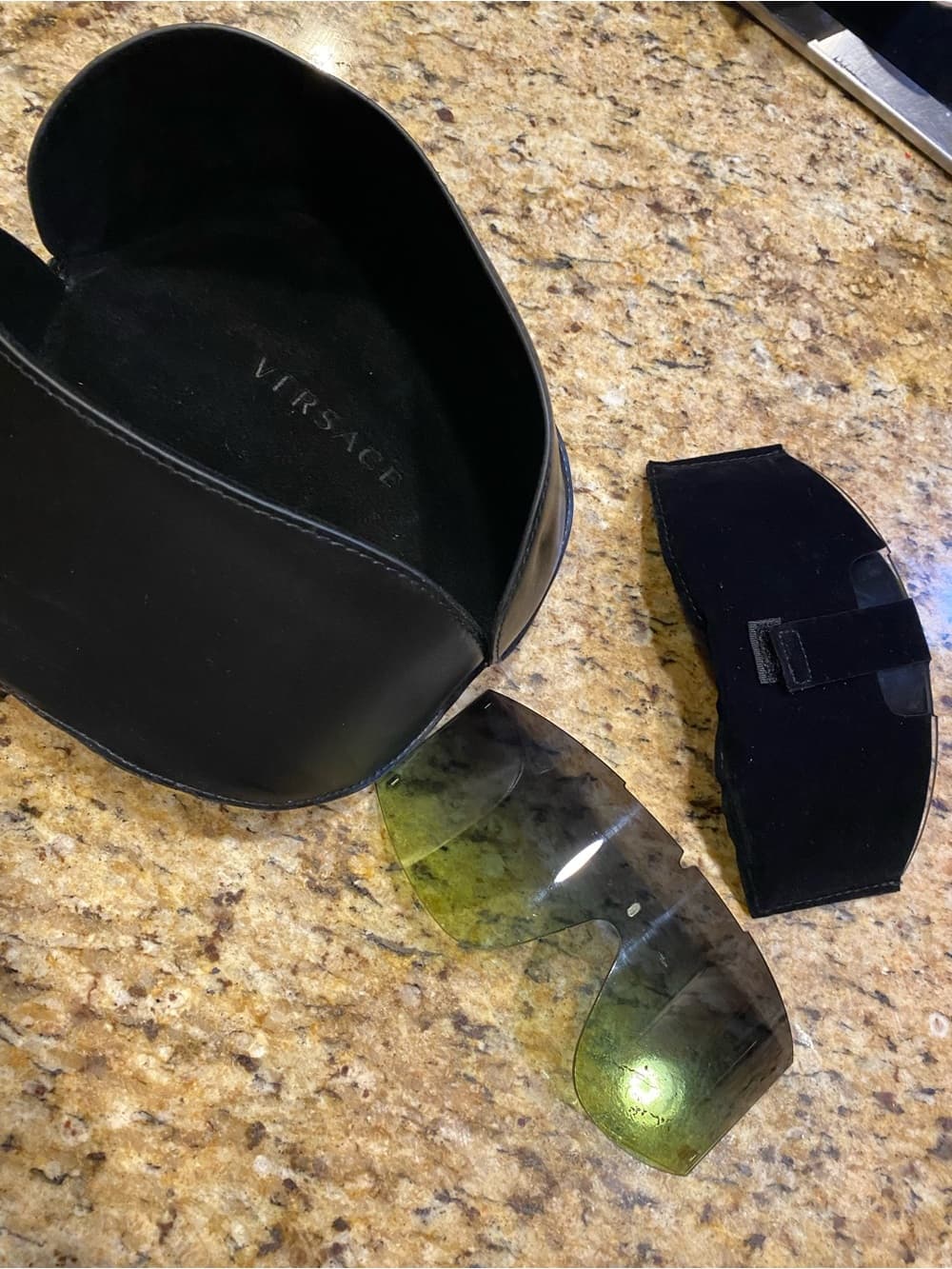 Versace Rimless Sunglass shields - Black Frame and clear one - Thumbnail 3