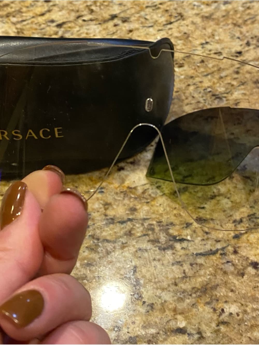 Versace Rimless Sunglass shields - Black Frame and clear one - Thumbnail 4