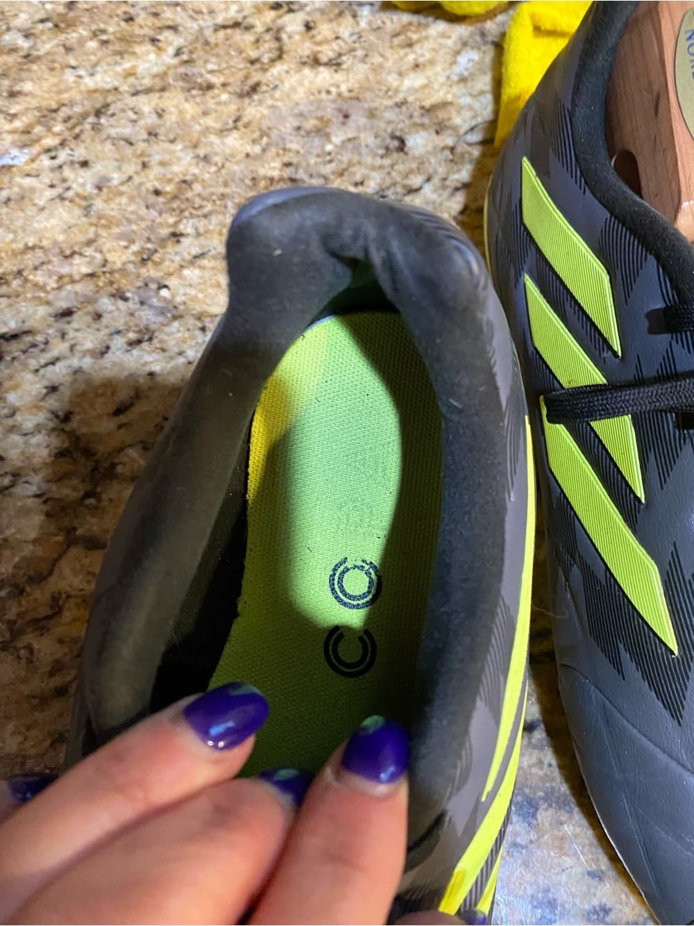 adidas Men’s Gray & Neon Yellow Soccer Cleats - Thumbnail 3