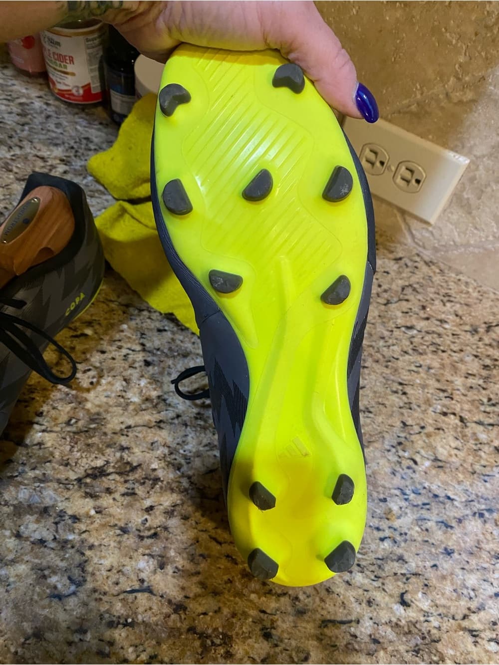 adidas Men’s Gray & Neon Yellow Soccer Cleats - Thumbnail 2