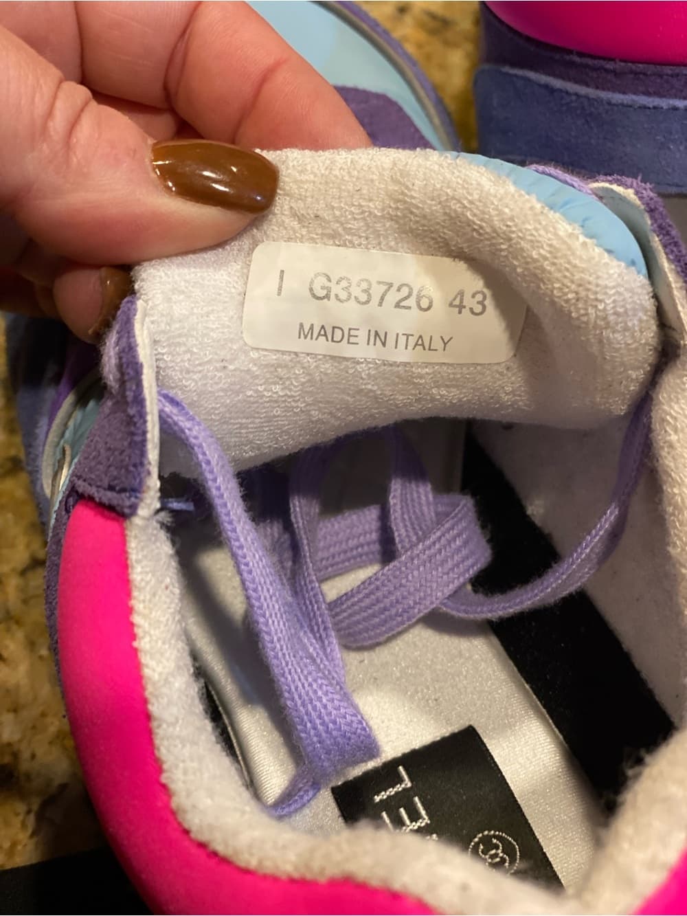 CHANEL Purple, Light Blue & Pink Suede Sport Sneakers - Thumbnail 5