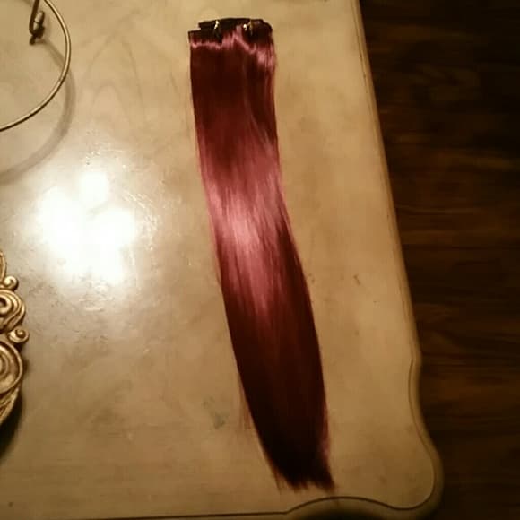Plum Red Full Clip In Extension 23 inches!!