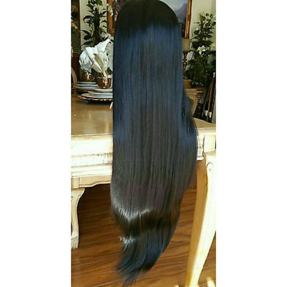 Black Human Hair Blend Lacefront Wig 24-28 inches!