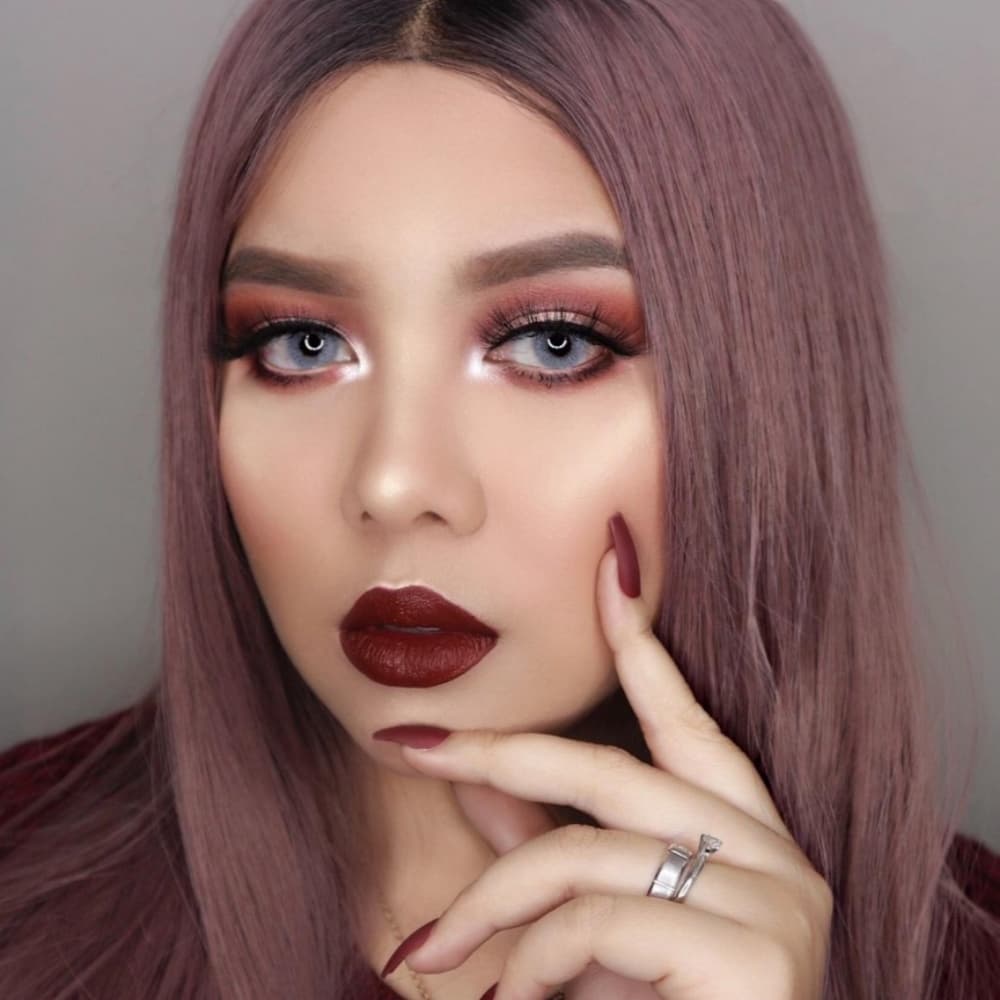 Smoky Purple Pink Lace Front Wig