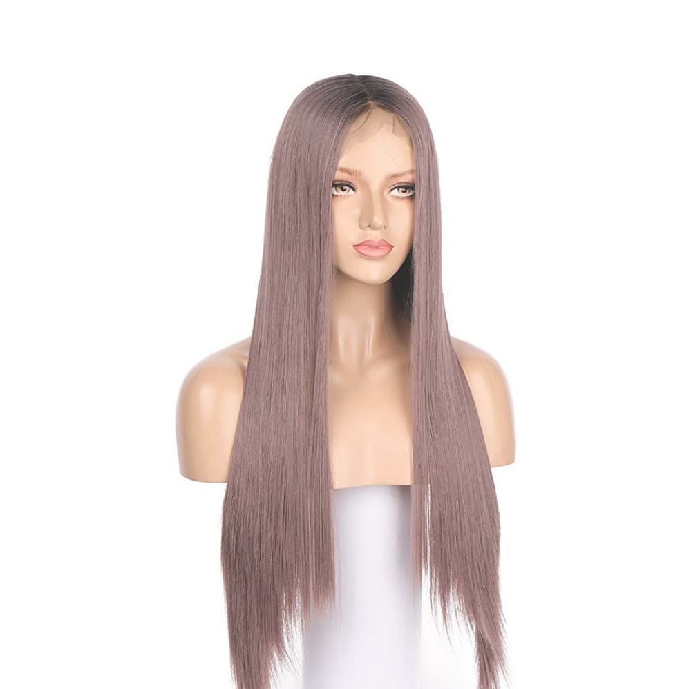 Smoky Purple Pink Lace Front Wig - Thumbnail 5