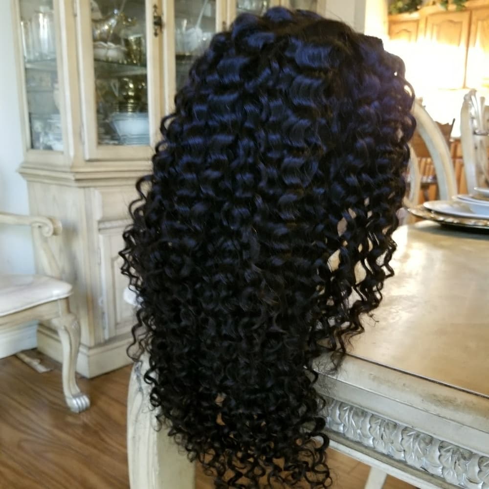 Brazilian Virgin Human Curly Lacefront Wig - Thumbnail 4