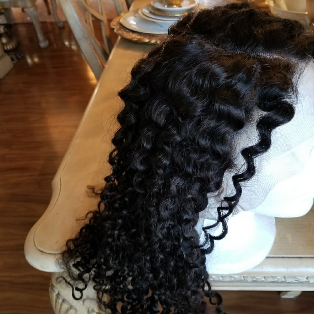 Brazilian Virgin Human Curly Lacefront Wig - Thumbnail 2