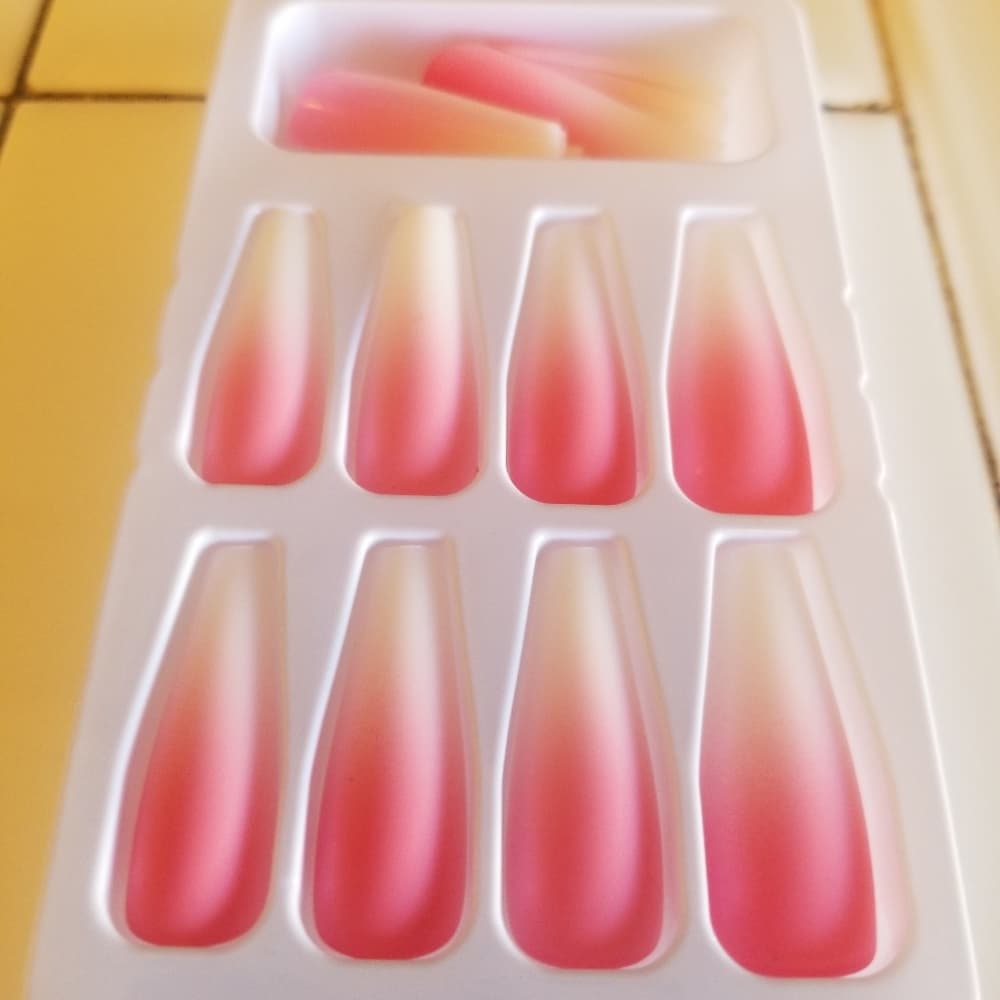 Ombre Pink Coffin False Press on Nails