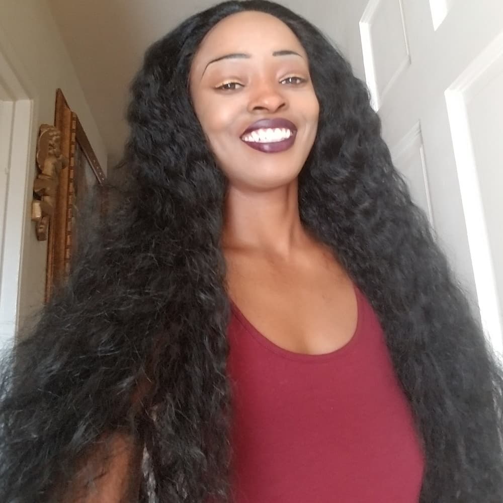 Long Wavy Lace Front Wig - Thumbnail 8