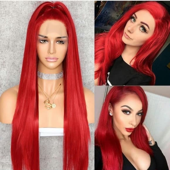 Red Lace Front Wig - Thumbnail 2