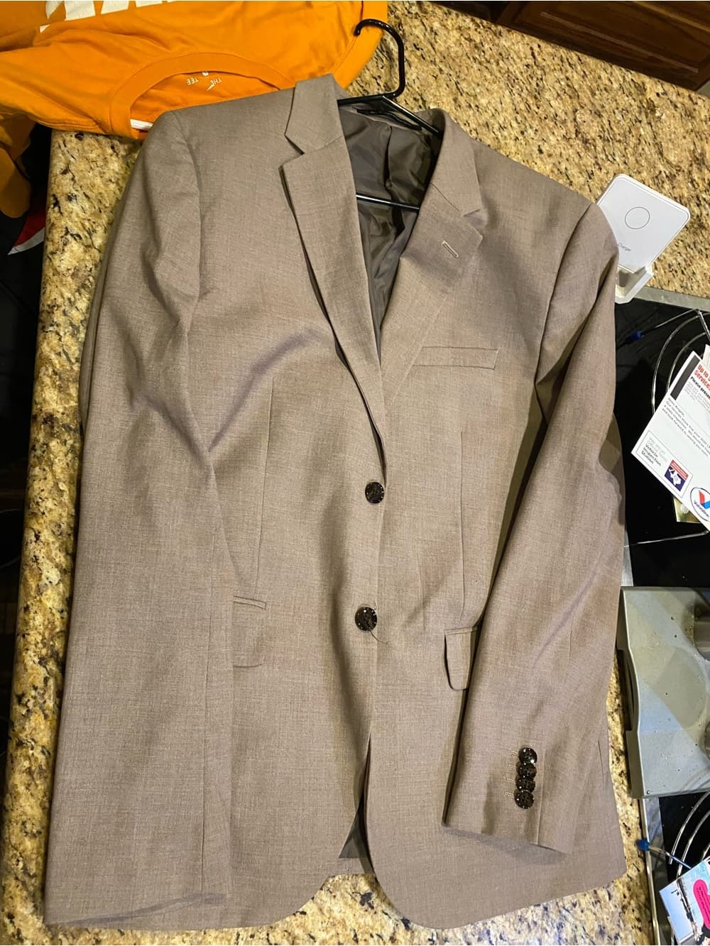 H&M Men's Taupe Two-Button Blazer sz 42R - Thumbnail 3