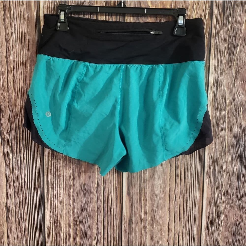 lululemon athletica Teal and Black Athletic Shorts - Thumbnail 2