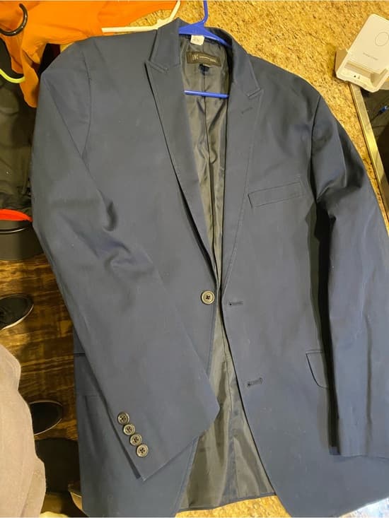 INC International Concepts Navy Single-Breasted Sport Coat - Thumbnail 4