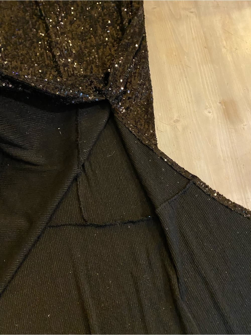 Express Black Sequin Spaghetti Strap Evening Gown - Thumbnail 2