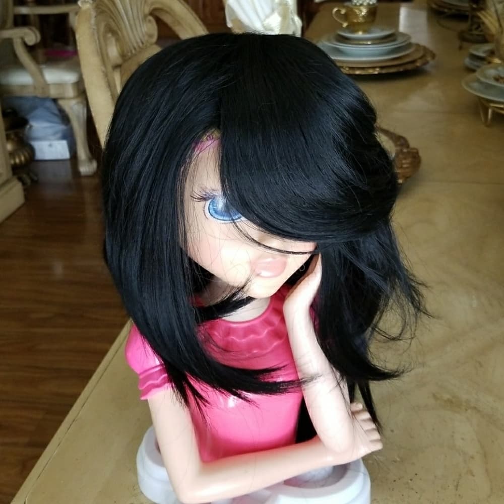 Black Layered Bob Wig - Thumbnail 8