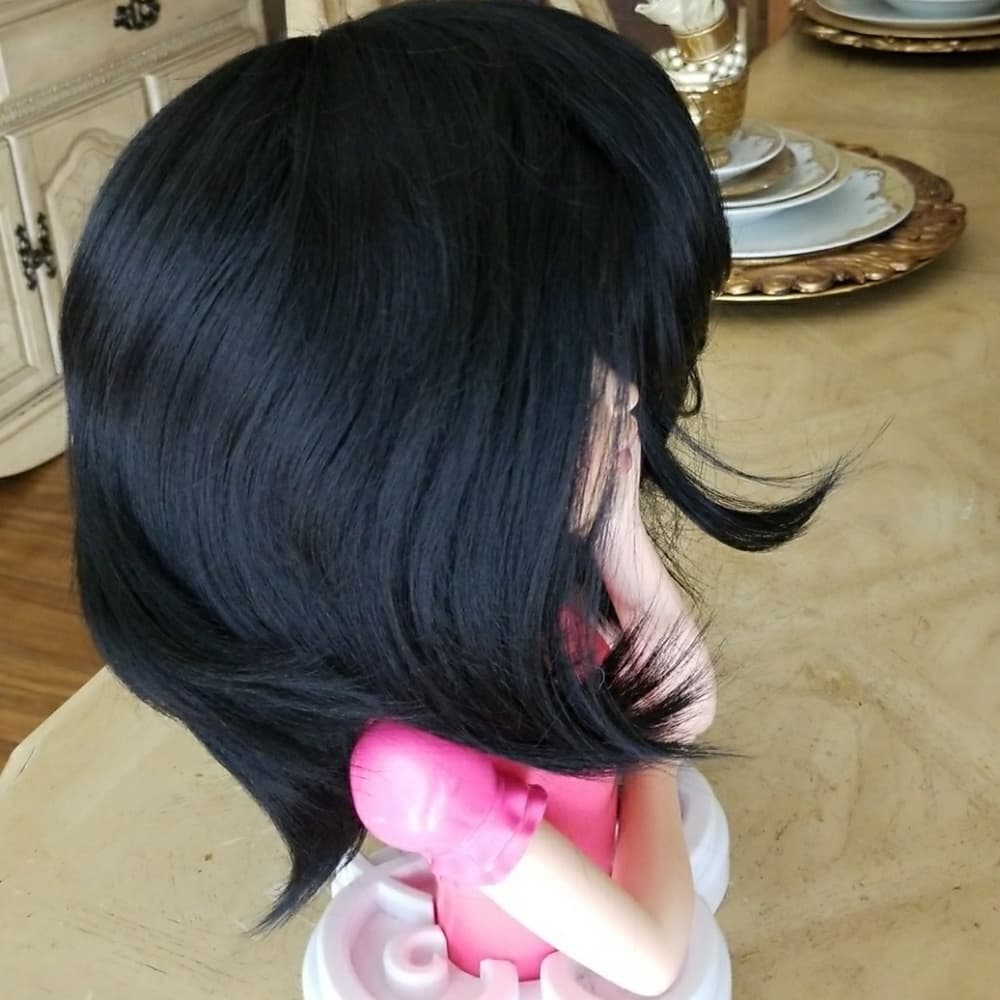 Black Layered Bob Wig - Thumbnail 5