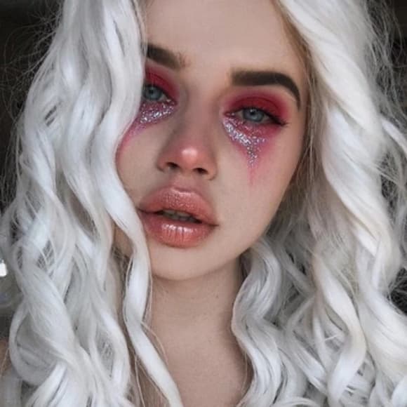 Gray Wavy Curly Blonde Lace Front Wig - Thumbnail 3