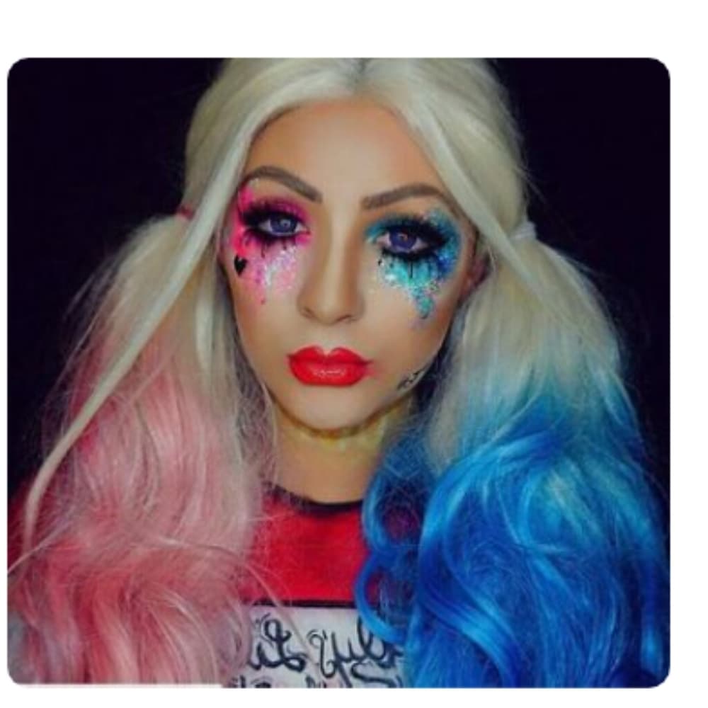 Blonde Pink Blue Lace Front Wig