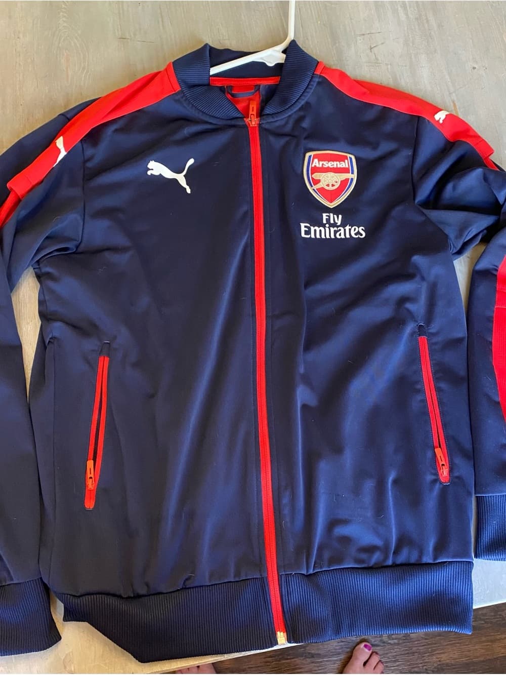 Puma Navy and Red Athletic Jacket with Logo - Thumbnail 3