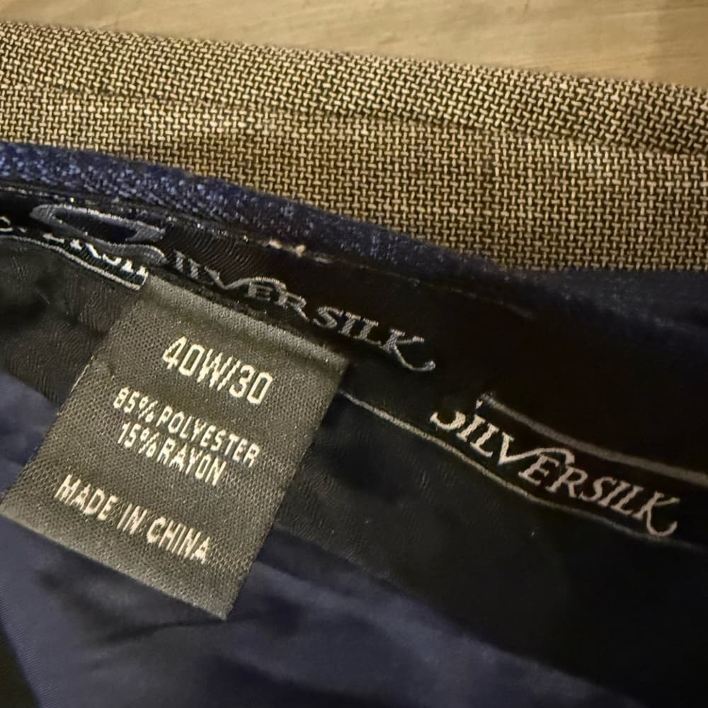 2 silver silk men’s dress pants 40x30 - Thumbnail 2