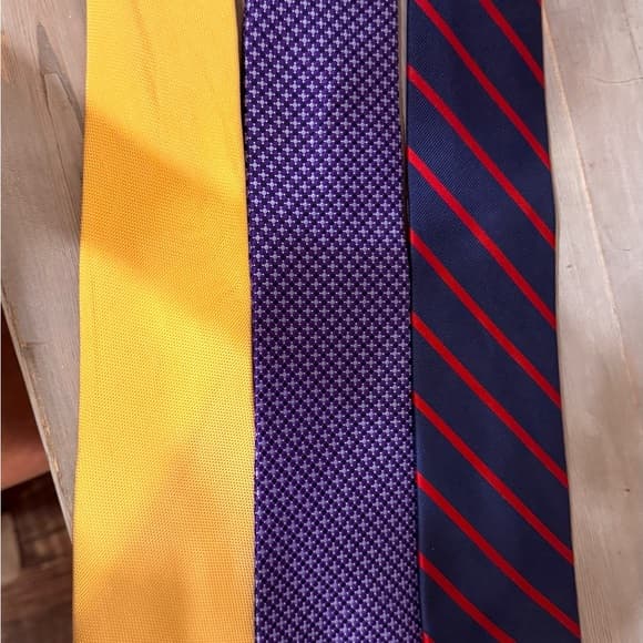 Elegant Tommy Hilfiger Men's Tie Set - Yellow, Purple, and Blue - Thumbnail 3