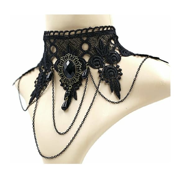 Black Vintage Exotic Beauty Choker - Thumbnail 6