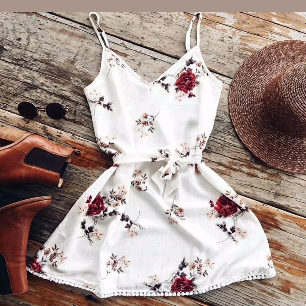 White Beauty Short Mini Dress - Thumbnail 2