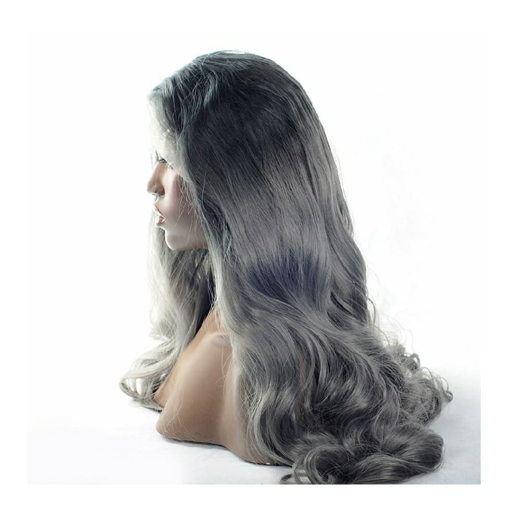 Gray Black Bodywave Beauty Lacefront Wig 22-24inch - Thumbnail 4