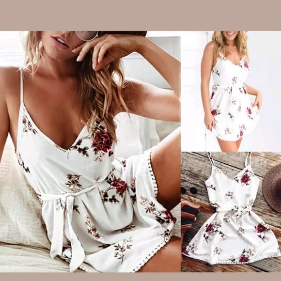White Beauty Short Mini Dress - Thumbnail 9