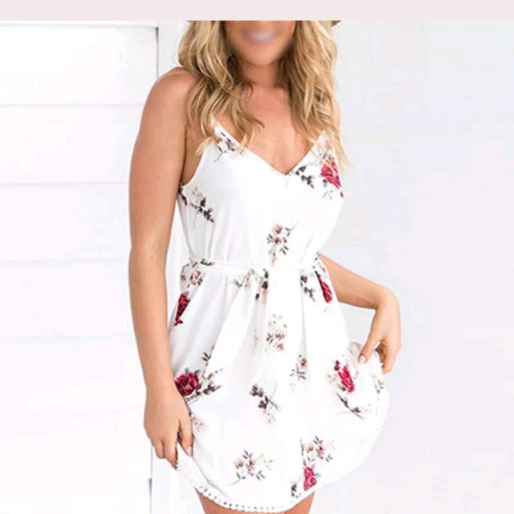 White Beauty Short Mini Dress - Thumbnail 3