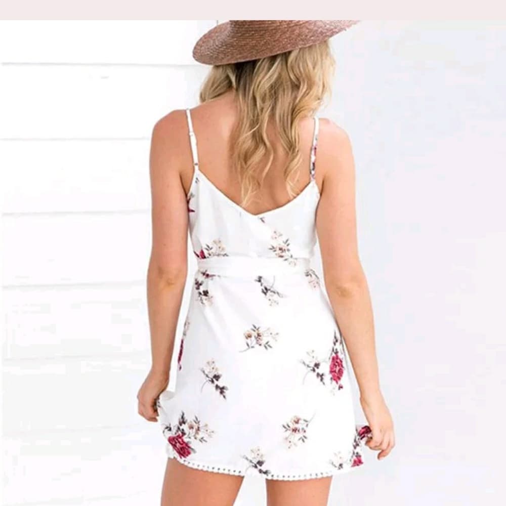 White Beauty Short Mini Dress - Thumbnail 4