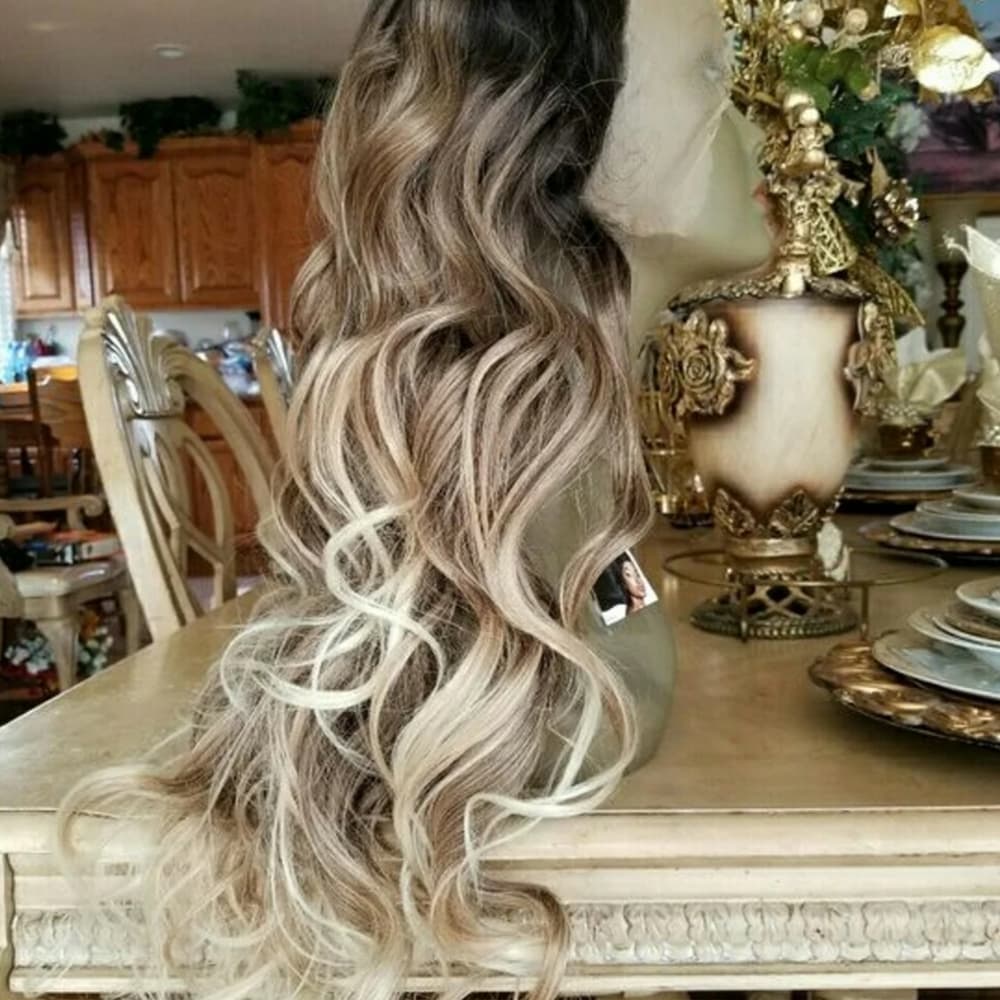 Ombre Brown Blonde Beauty Lace Front Wig - Thumbnail 4