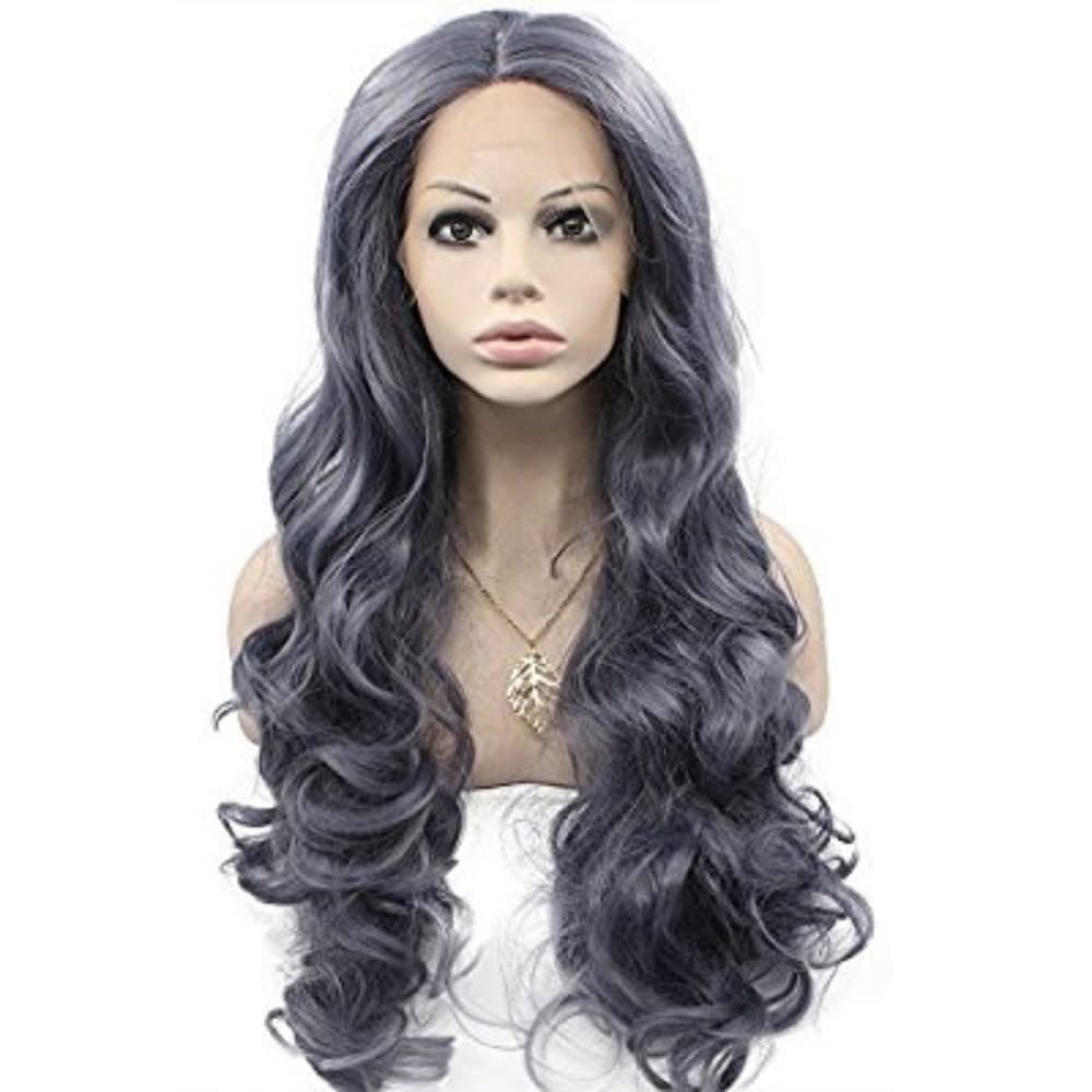 Fark Gray Purple Lace Front Wig - Thumbnail 3