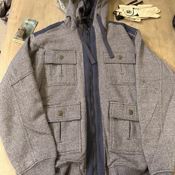 Footlocker fleece lined hooded jacket sz large - Thumbnail 4