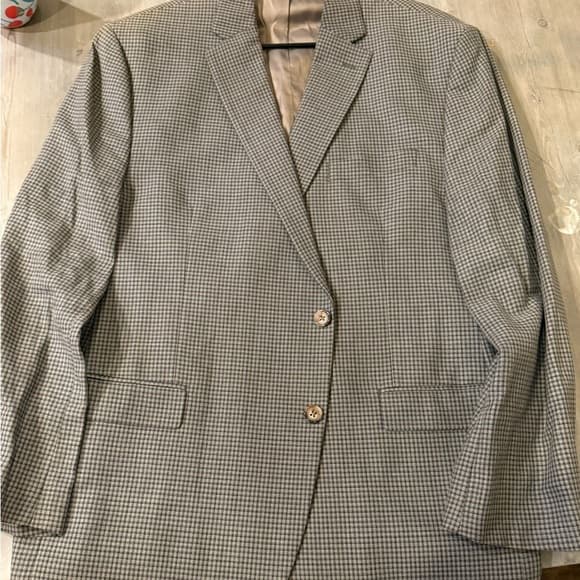 Ralph Lauren Army Check Tweed Blazer 46R Silk Wool Blend - Thumbnail 3