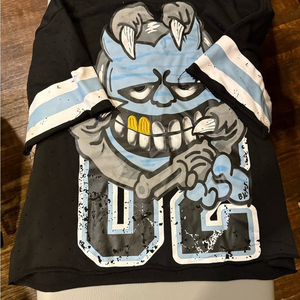 BKNS devil revolver f-terry cropped Black Graphic t-Shirt - Thumbnail 4