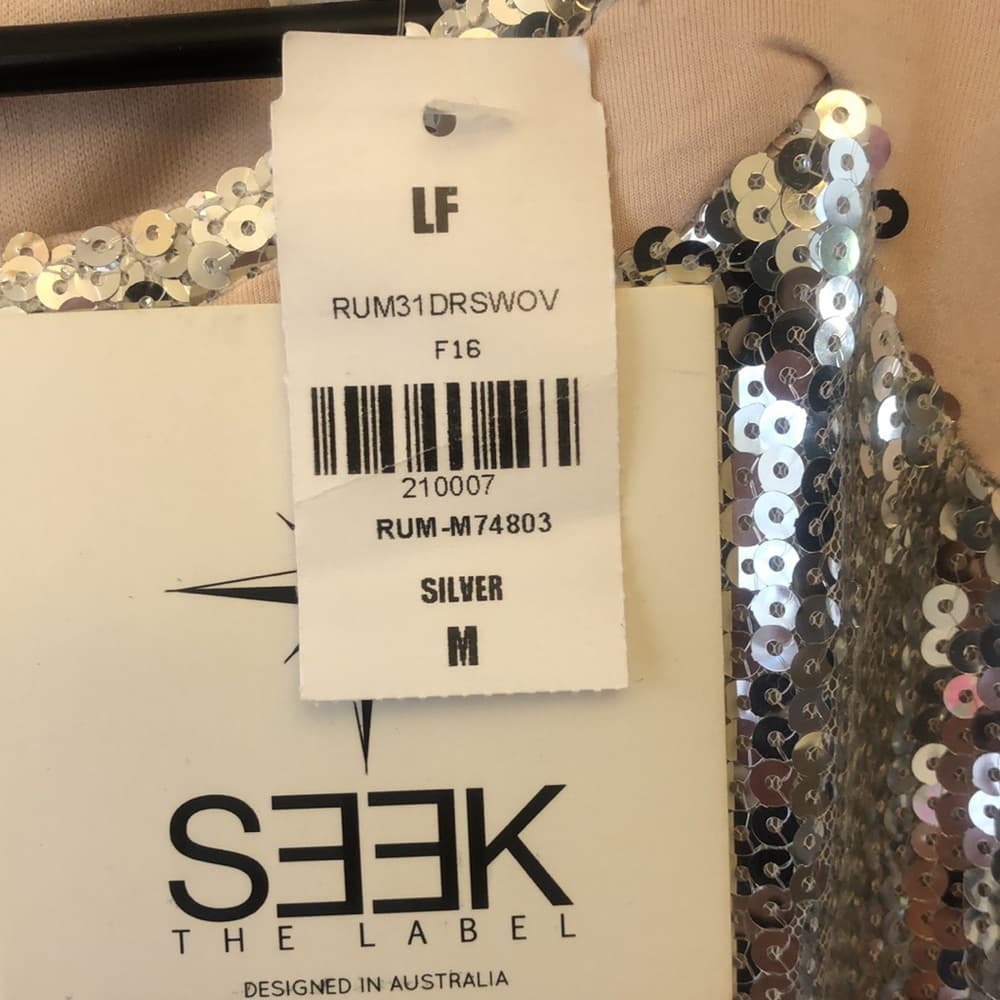 Seek the Label Dress size Medium - NWT Silver Sequin - Thumbnail 11