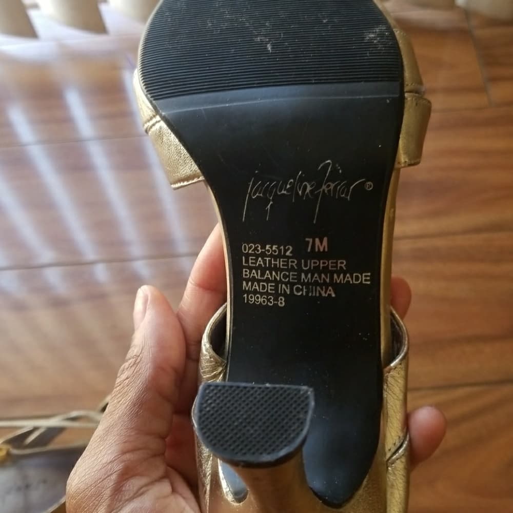 Gold Vintage small heel shoes-Used - Thumbnail 7
