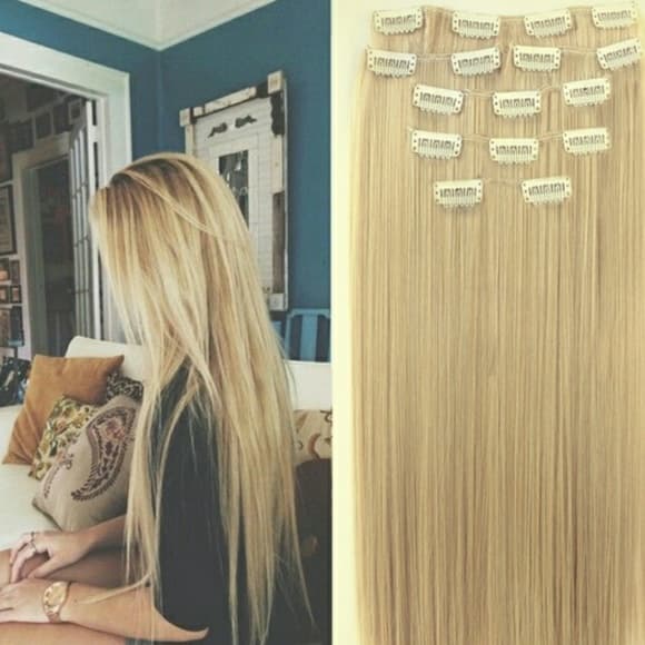 Blonde Full Head Clip in Extensions #27 - Thumbnail 6