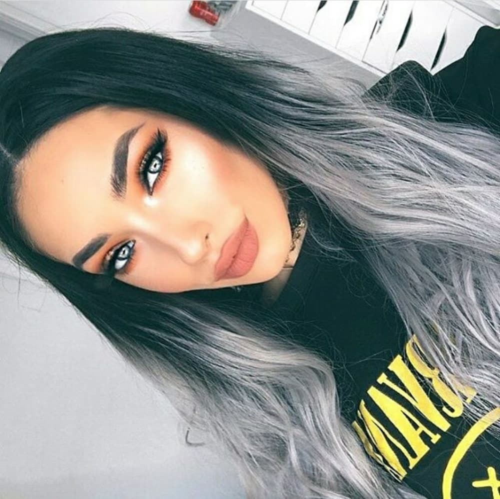Ombre Gray Beauty LaceFront Wig 22-24inches - Thumbnail 5