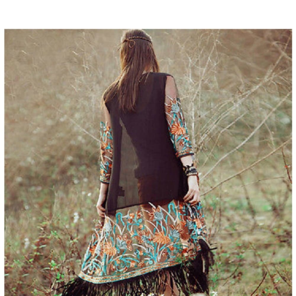 Tassel Cardigan Kimono Chiffon - Thumbnail 5