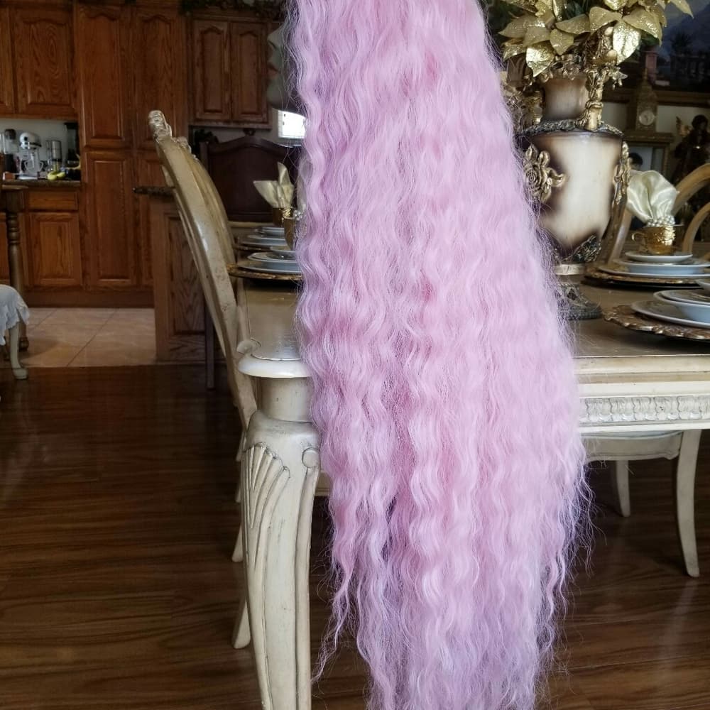 Pink Lace Front Wig 40-45 inches - Thumbnail 6
