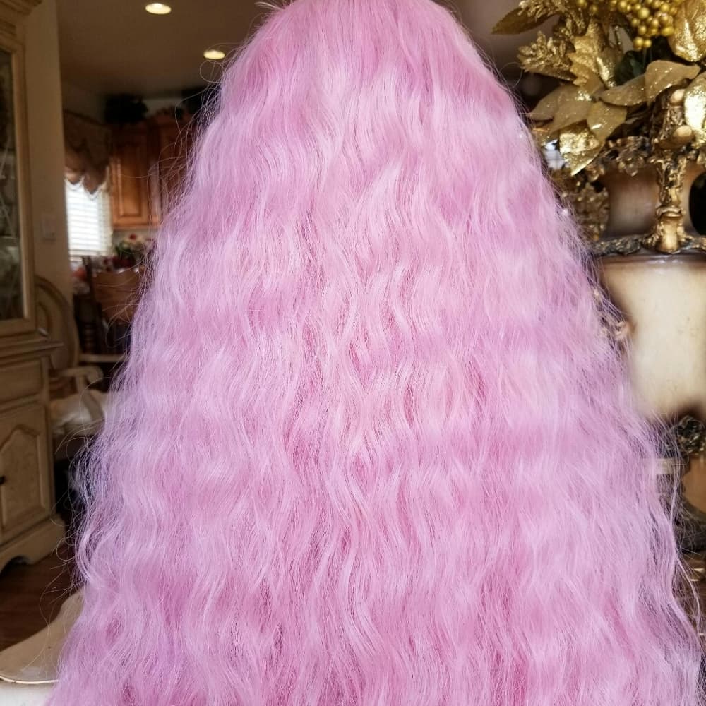 Pink Lace Front Wig 40-45 inches - Thumbnail 3