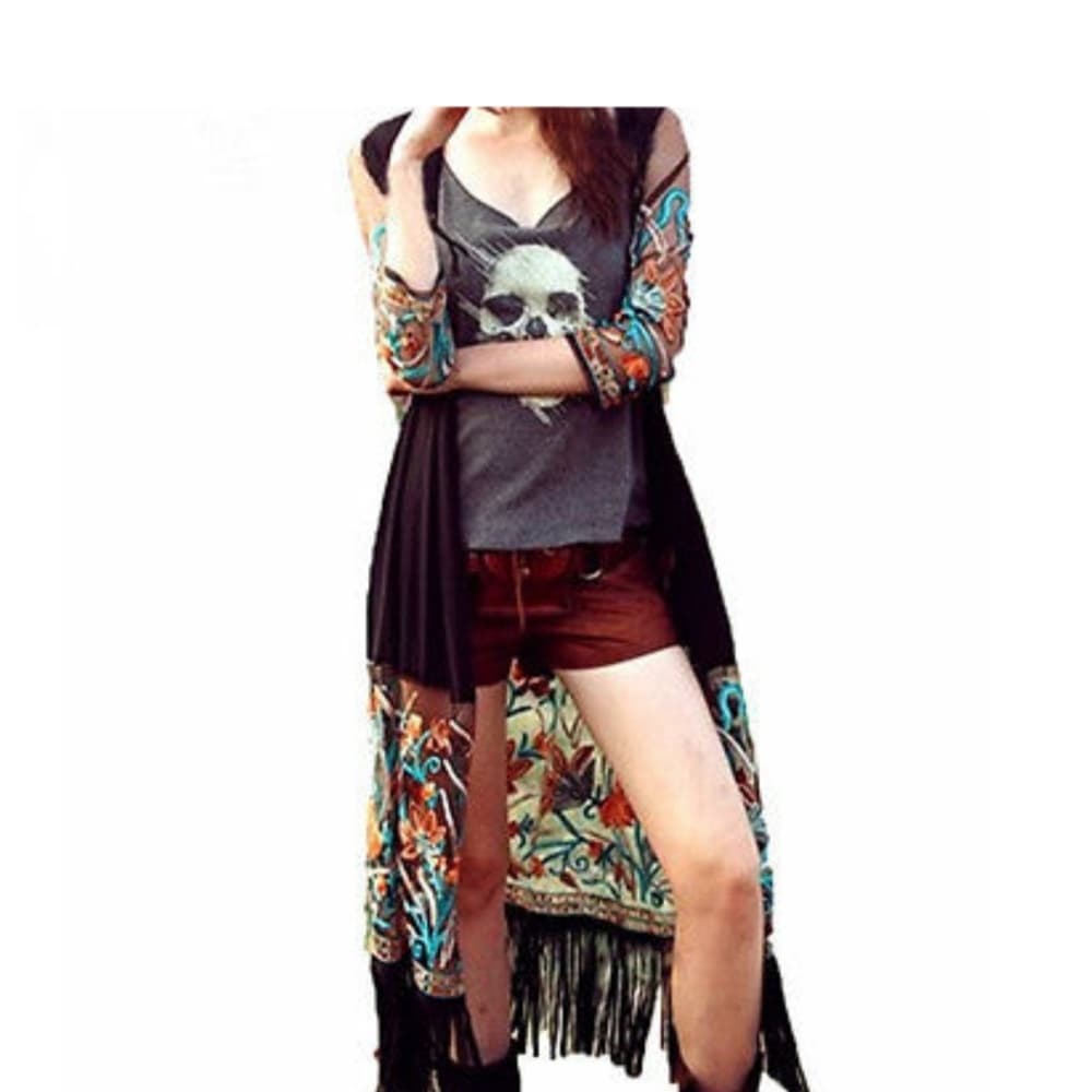 Tassel Cardigan Kimono Chiffon - Thumbnail 6