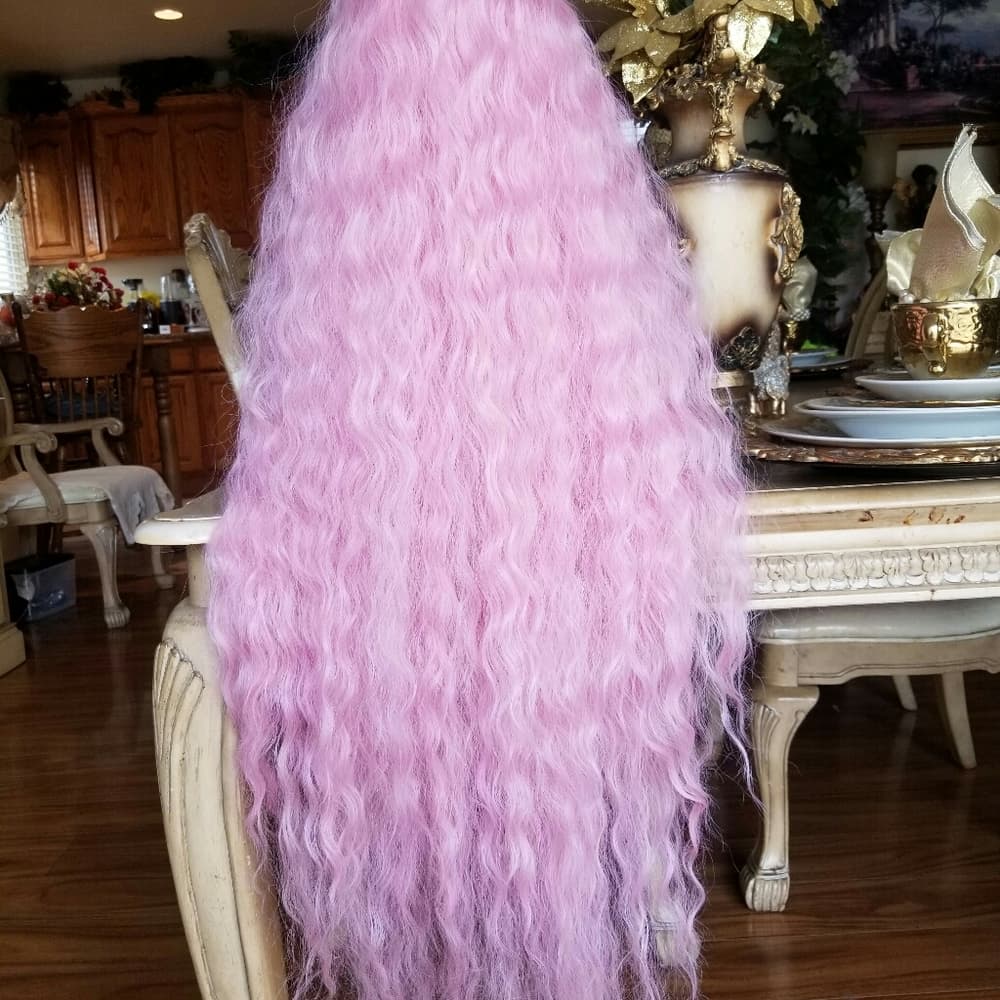 Pink Lace Front Wig 40-45 inches - Thumbnail 7